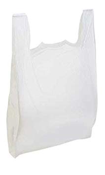 ROYAL Large Plastic Grocery Reusable T-shirts Carry-out Bag Plain White 1000ct