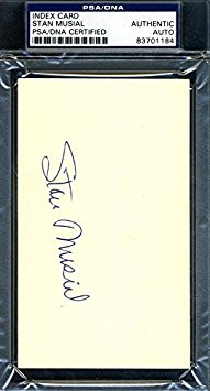 STAN MUSIAL PSA/DNA AUTHENTICATED SIGNED 3X5 INDEX CARD AUTOGRAPH