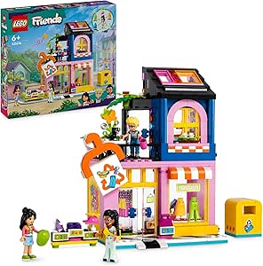 LEGO Friends Vintage Fashion Store, Buildable Toy Shop for 6 Plus Year Old Girls & Boys, with Mini-Doll Characters and Pet Cat Animal Figure, Role-Play Gift Idea for Kids 42614