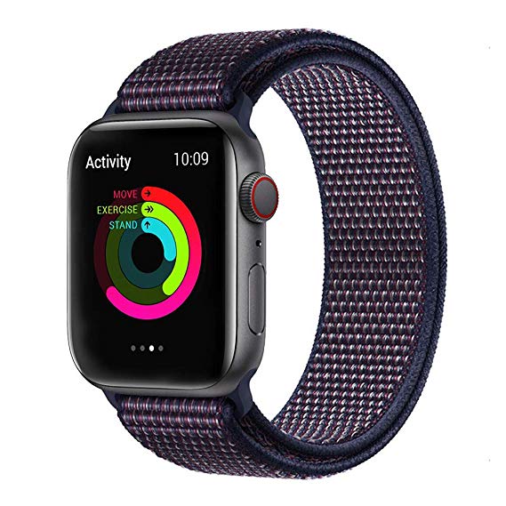 KONGAO Sport Band Compatible with Apple Watch Band 38MM 40MM 42MM 44MM, Lightweight Breathable Soft Nylon Replacement Strap Band Compatible with Apple Watch iwatch Series 5 4 3 2 1