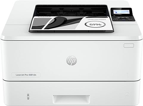 HP Laserjet Pro 4001 dn Single-Function Monochrome Laser Printer, White - Print only - Mobile Printing, 42 ppm, 1200 x 1200 dpi, Auto 2-Sided Printing, 8.5 x 14, Ethernet, Hi-Speed USB