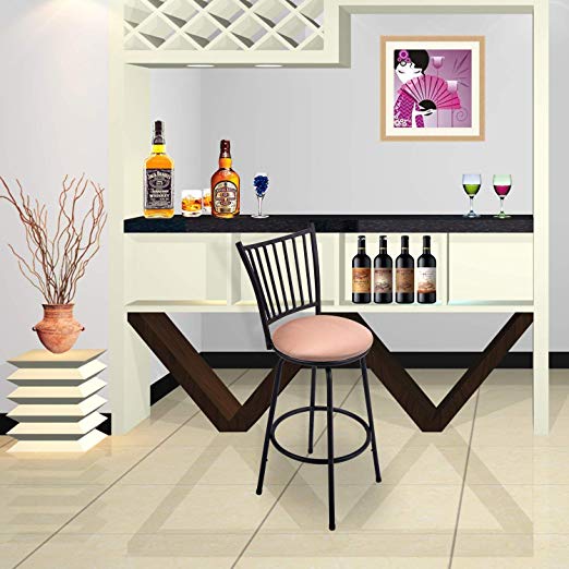 WATERJOY Barstool, Modern Swivel Bar Stool Counter Height Chair Bistro Pub Breakfast Kitchen Stools Chair