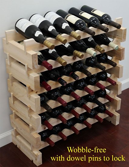 36 Bottle Capacity Stackable Storage Wine Rack, Wobble-Free, WN36