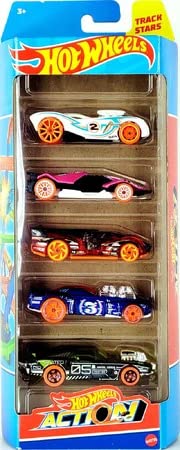 Hot Wheels Car 2023 Action Pack of 5 (16 Angels, Cyber Speeder, Electrack, Rodger Dodger 2.0, Rivited) Multi - Color