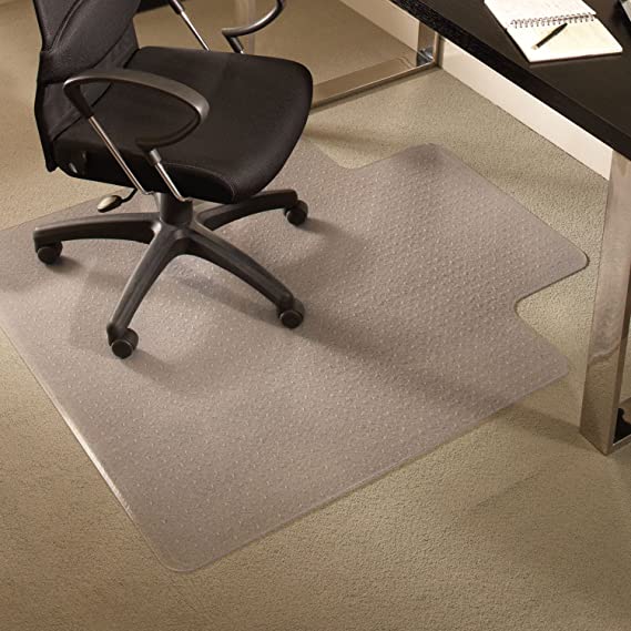ES Robbins EverLife Chair Mat with Lip for Medium Pile Carpet, 45"x53", Crystal Edge