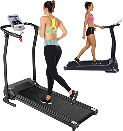 Folding Treadmill Electric Treadmills for Home with LCD Monitor,Pulse Grip and Safe Key Running Walking Jogging Exercise Fitness Machine for Home Gym Office Space Saver Easy Assembly