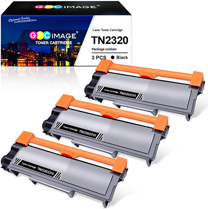 GPC Image TN2320 TN2310 TN-2320 TN-2310 Compatible Toner Cartridges Replacement for Brother MFC-L2700DW HL-L2340DW HL-L2360DN HL-L2300D DCP-L2500D DCP-L2520DW HL-L2365DW MFC-L2720DW (Black, 3-Pack)