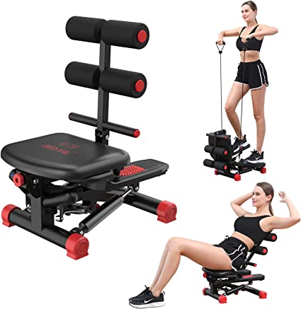 Stair Stepper for Exercise with Resistance Bands,AB Workout Machine for  Home Gym