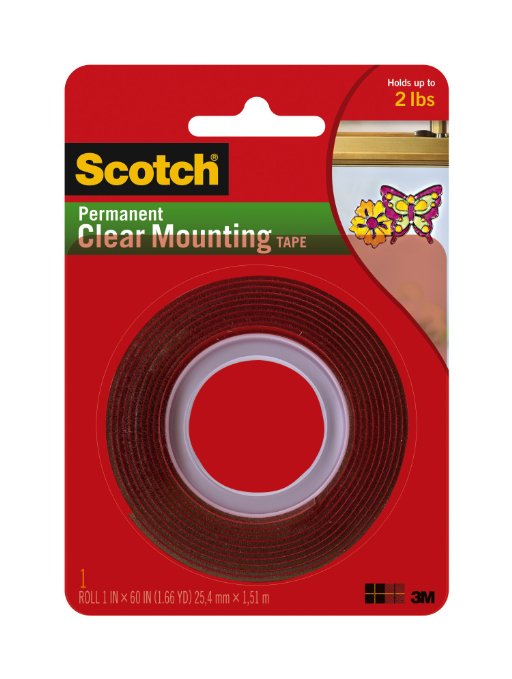 3M Scotch Heavy Duty Mounting Tape Clear 4010