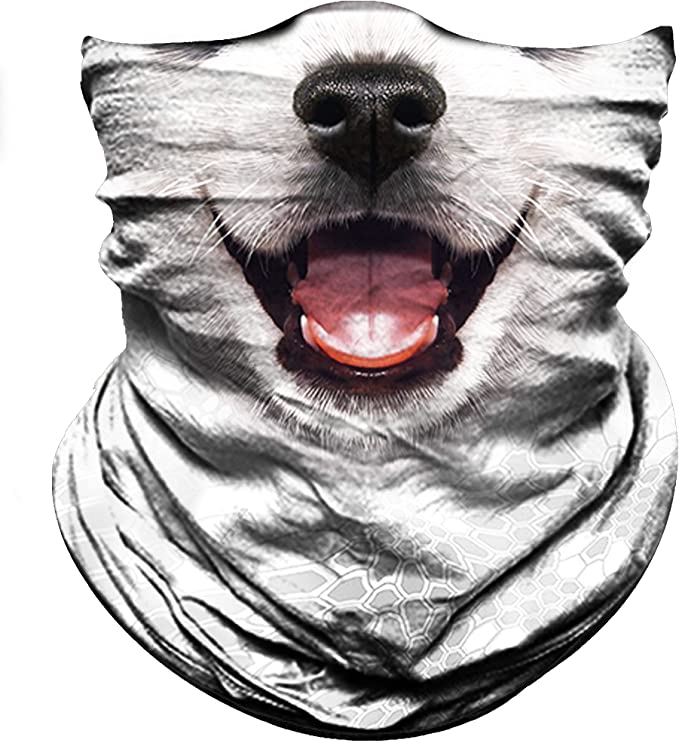 Obacle Animal Face Mask Bandana for Sun Dust Wind Protection Seamless Bandana Rave Face Mask for Men Women Festival Fishing Hunting Motorcycle Riding Workout Outdoor Running Tube Mask Neck Gaiter