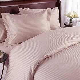 Luxurious SEVEN (7) Piece Set, BLUSH Damask Stripe, FULL Size, 4pc BED SHEET SET & 3pc DUVET SET, 1200 Thread Count Ultra Soft Single-Ply 100% Egyptian Cotton, 1200TC&nbsp;Sheet & Duvet Set includes Two (2) Shams & TWO (2) Pillow Cases