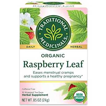 Traditional Medicinals Organic Raspberry Leaf Herbal Tea, Eases Menstrual Cramps & Supports Healthy Pregnancy, (Pack of 1) - 16 Tea Bags