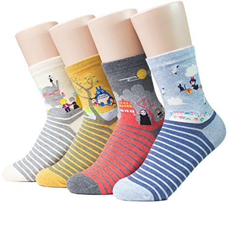Socksense Japan Animation Series Women's Socks 4pairs(4color)=1pack Made in Korea OS