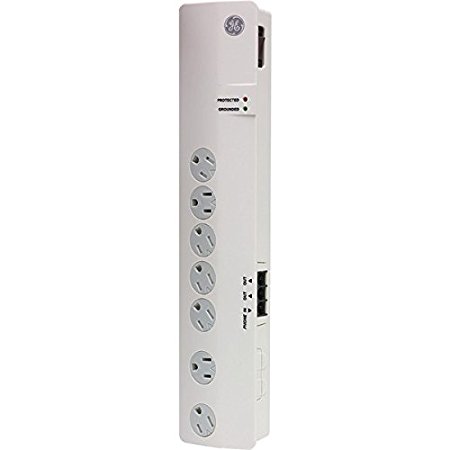 GE 14620 7-Outlet Surge Protector with 4-Feet Cord