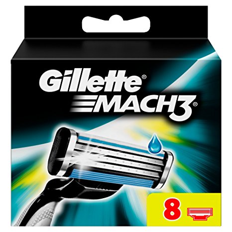 Gillette Mach3 Razor Blades for Men with Stronger-Than-Steel Blades, 8 Refills (Packaging May Vary)