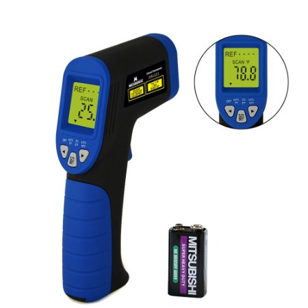 FiBiSonic Non-contact Infrared Digital Thermometer Laser Point Thermometer Gun Temperature Deviation Function