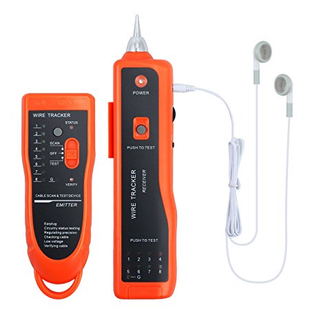 Network Tester XQ 350 Handheld Cable Tracer with Earphone High Sensitive Telephone Cable Tester Wire Tracker for LAN Ethernet BNC RJ45 RJ11