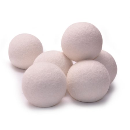 Wool Dryer Balls - 6 Pcs - XL Size - Baby Safe and Unscented Natural Fabric Softener - 100 Organic No-Fillers New Zealand Wool Dry Balls