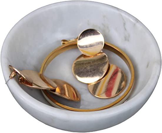 CraftsOfEgypt Real Marble Jewelry Dish - Ring Holder - Jewelry Organizer Tray - Decorative Key Bowl-Home Decor Wedding Gift- Ring Dish - Jewelry Tray -Vanity Tray - Decorative Tray - Marble Tray