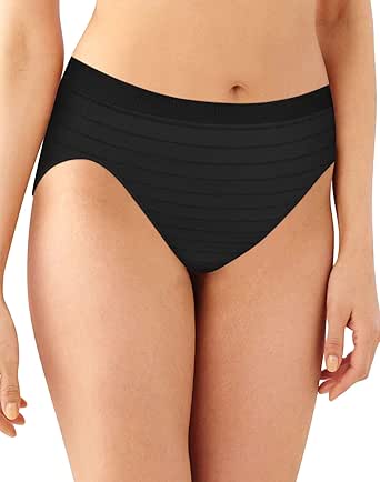 Bali Women's Seamless Hi-cut Panty, Comfort Revolution Microfiber Brief, Full Coverage Underwear