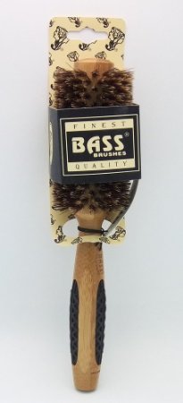 Brush - Medium Round 100% Wild Boar Bristles Medium to Long Hair Styles Light Wood Bass Brushes 1 Brush