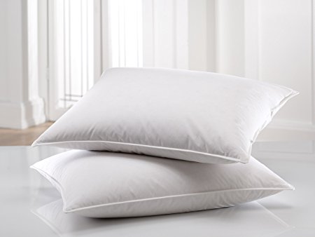 Goose Feather and Down Bed pillows, Set of 2 (Standard )