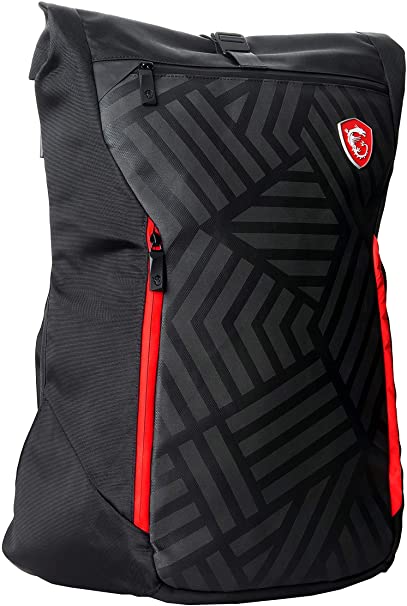 MSI Mystic Knight Gaming Laptop Backpack, Quick Access, Padded Mesh, Lightweight Polyester Exterior, Fits Up to 17" Laptop, Water Repelent IPX-2, Convertible to Shoulder Pack, Large Size