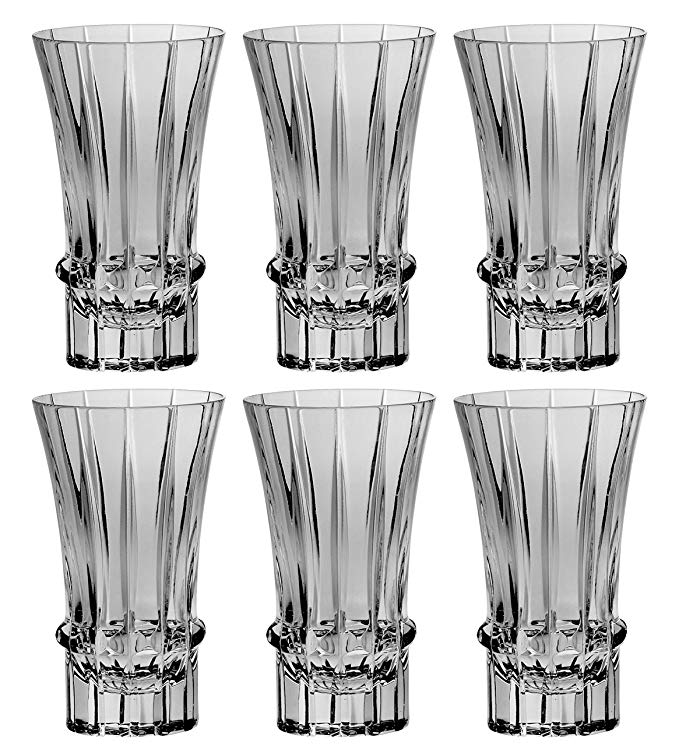 Barski - European Quality Glasses - Set of 6 - Highball Tumblers - Hand Cut Crystal - Each Hiball Tumbler Glass is 10 oz.