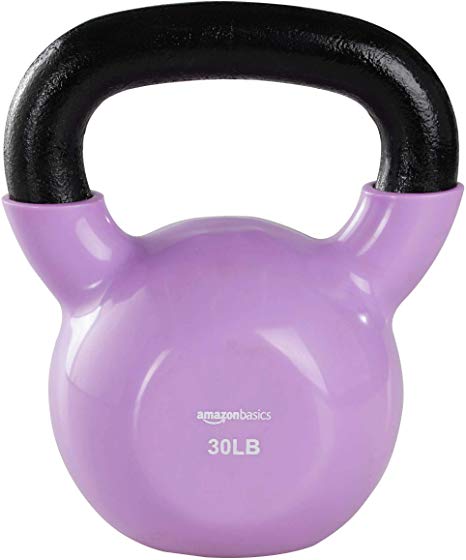 AmazonBasics Vinyl Coated Cast Iron Kettlebell Weight