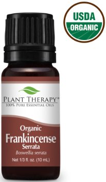 USDA Certified Organic Frankincense Serrata Essential Oil. 10 ml (1/3 oz). 100% Pure, Undiluted, Therapeutic Grade.