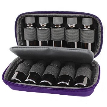 Soothing Terra Hard Shell Essential Oil Carrying Case - Holds 10 Bottles 5ml or 10ml - High Quality Essential Oils Case - Purple