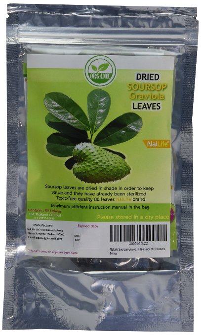 NalLife Soursop Graviola Leaves for Tea Pack of 80 Leaves