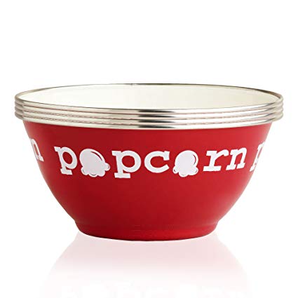 World Market Popcorn Server Bowl – Popcorn Mixed Serving Dish Bowl | Large | Ideal for Movie Night and Party | Popcorn Serving Dish | Light and Sturdy | Set of 4