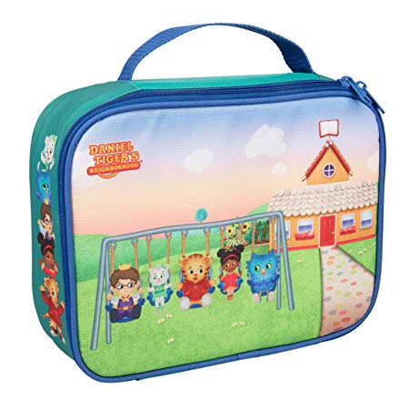 Daniel Tiger's Neighborhood Insulated Lunch Sleeve - Reusable Heavy Duty Tote Bag w Mesh Pocket -"Swing with Friends"