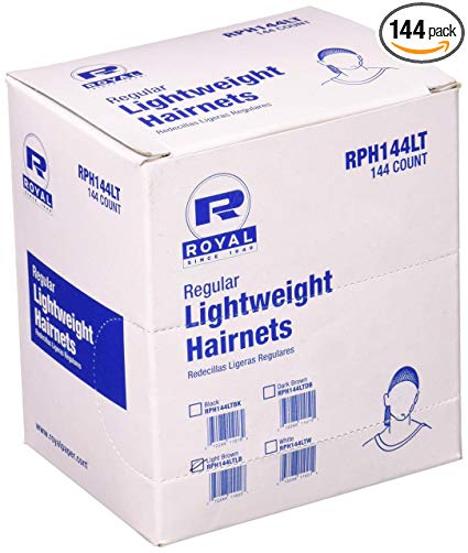 Royal 24" Light Brown Light Weight Hairnet, Disposable and Latex Free, Package of 144