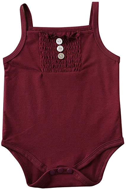 Ambabe Newborn Baby Girl Bodysuits Sleeveless Tank Top Multicolored Spaghetti Strap Cotton Onesies