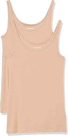 Amazon Essentials Women's Slim-Fit Thin Strap Tank Top, Pack of 2