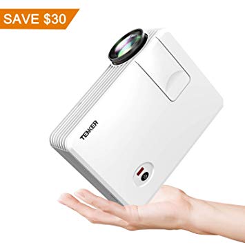 TENKER Mini Projector 80 ANSI, 2019 Video Projector with 170-inch Display, Supports 1080P Fire TV Stick/HDMI/USB/SD Card/AV/VGA for TVs/Laptops/Games
