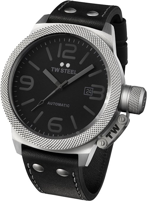 TW Steel TWA200 Canteen Automatic Black Leather Strap Watch