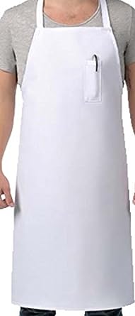 Sunrise Kitchen Supply White Apron with Pocket on Top