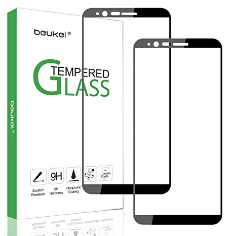 [2-Pack] Beukei for OnePlus 5T [Tempered Glass] Screen Protector [ Glass with 9H Hardness] with Lifetime Replacement Warranty