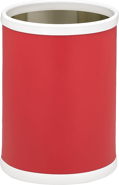 Kraftware Fun Colors Round Wastebasket, 11”, Red
