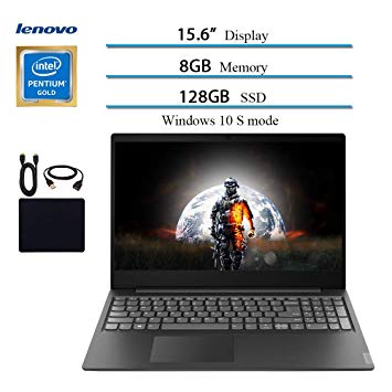 Lenovo 2019 15.6" Laptop Notebook, Intel Pentium Gold 5405U, 2.3GHz, 8GB DDR4 RAM, 128GB SSD, WiFi, Bluetooth, USB 3.1, HDMI, Windows 10 w/Accessories