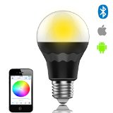 Smaty Bluetooth Smart LED Light Bulb - Smart Phone Controlled - Dimmable 16 Million Colors Changing - E26 - 75W60 Watt Equivalent - Work with iPhoneiPadiWatchAndroid Phone and Tablet