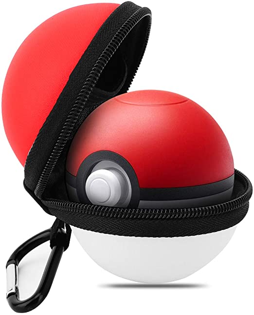 MoKo Case for Nintendo Switch Poke Ball Plus Controller, Portable Protective EVA Travel Carrying Case Travel Storage Bag for Nintendo Switch Pokeball Plus Controller – Red   White