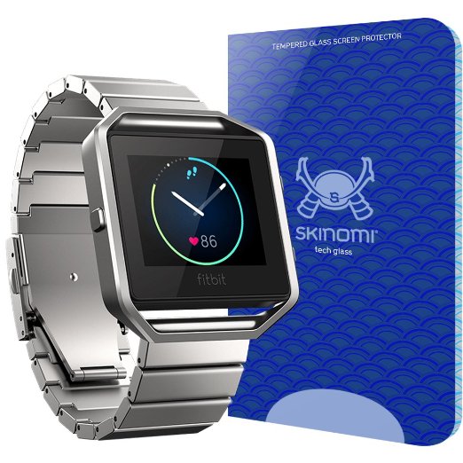 Fitbit Blaze Glass Screen Protector Skinomi Tech Glass - Lifetime Replacement  Ultra Thin Tempered Glass - Clear 9H Hardness w Oleophobic Coating - 99 Clarity and Touchscreen Accuracy