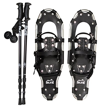 ALPS Performance Snowshoes with Pair Antishock Snowshoes Poles   Free Carrying Tote Bag