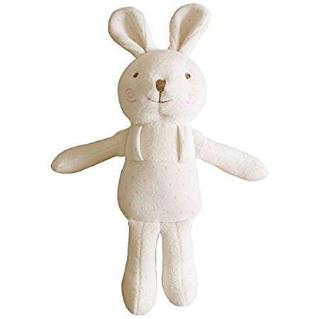 (Lovely Rabbit) 100% Organic Cotton Baby First Doll 11 inches (No Dyeing Natural Organic Cotton)