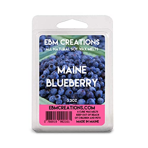 Maine Blueberry - Scented All Natural Soy Wax Melts - 6 Cube Clamshell 3.2oz Highly Scented!