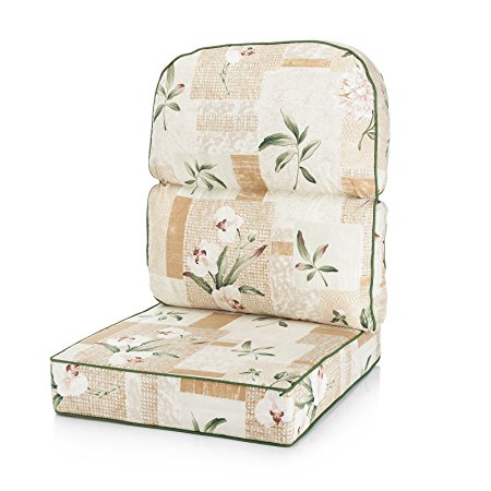 Replacement Conservatory Furniture Chair Low Back Cushion - Choice of Fabrics (Harrogate Natural)